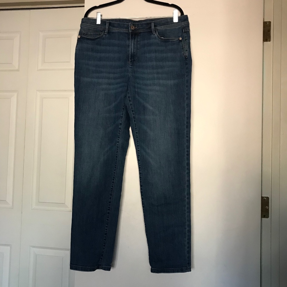 J. Jill Jeans 12T tall Denim Straight leg Authentic Fit Slim Ankle stretch